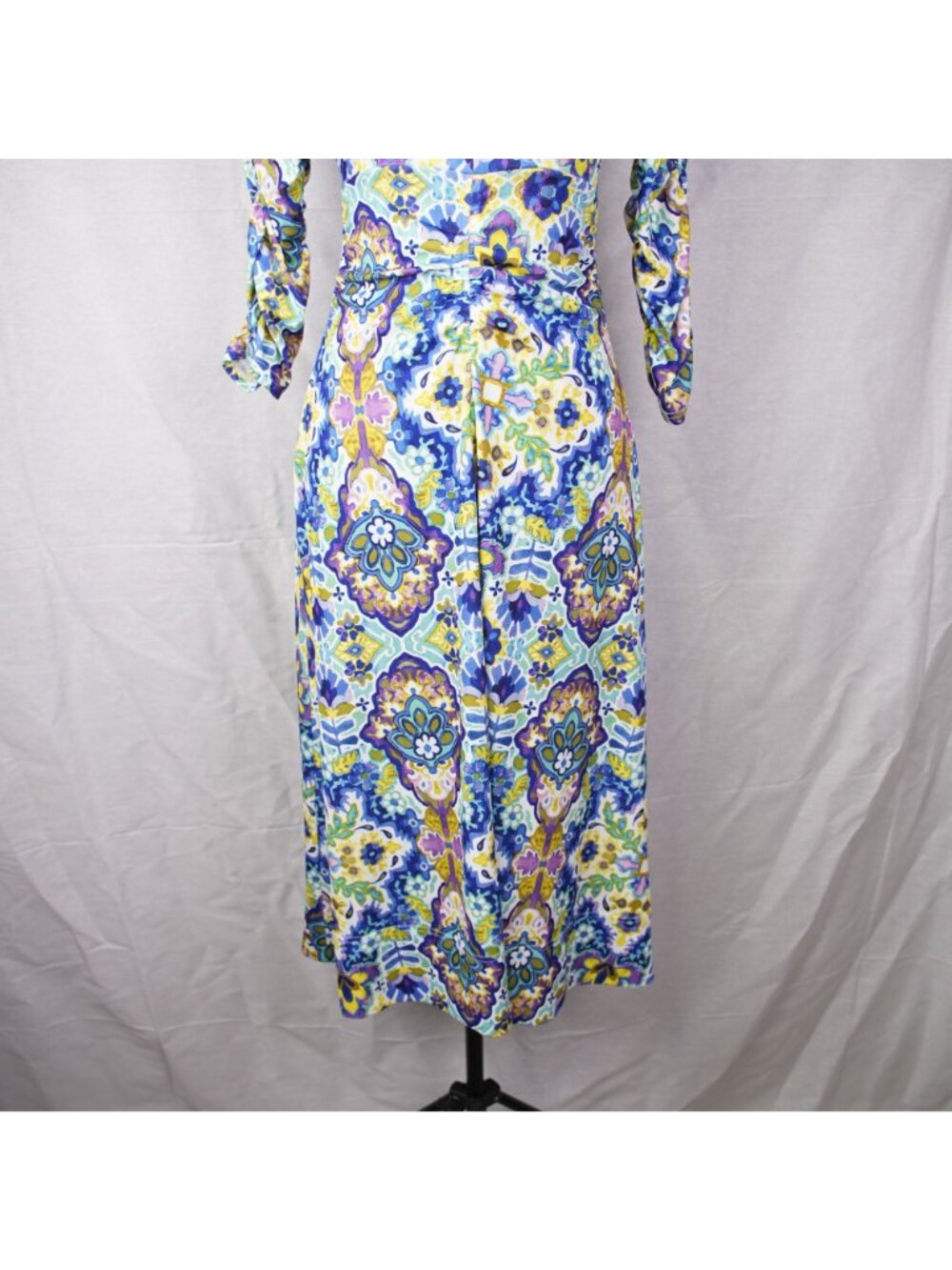 Johnny Was Jade Kiara Matte Jersey Tea Length Dress Size Small Stretch NWT - Picture 6 of 11